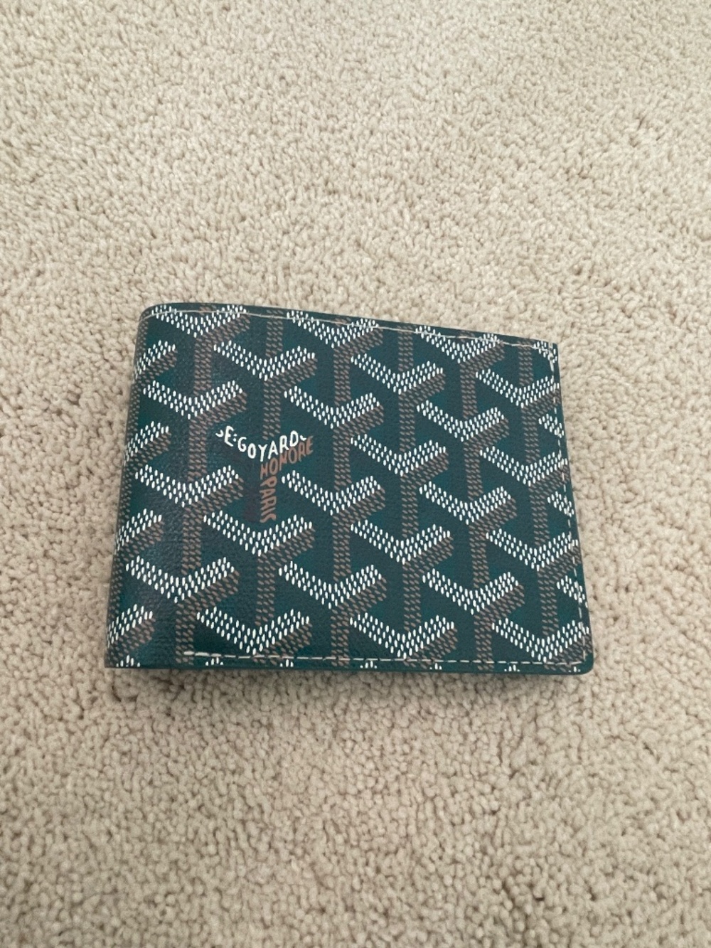 New Goyard Bi Fold Victoire Full Size Wallet - Coveted Green Canvas - Picture 1 of 16